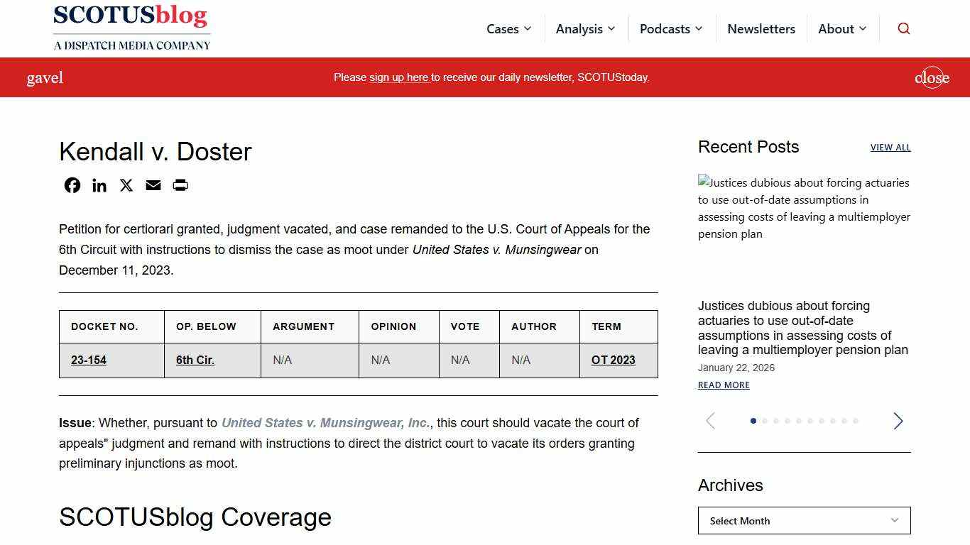 Kendall v. Doster - SCOTUSblog