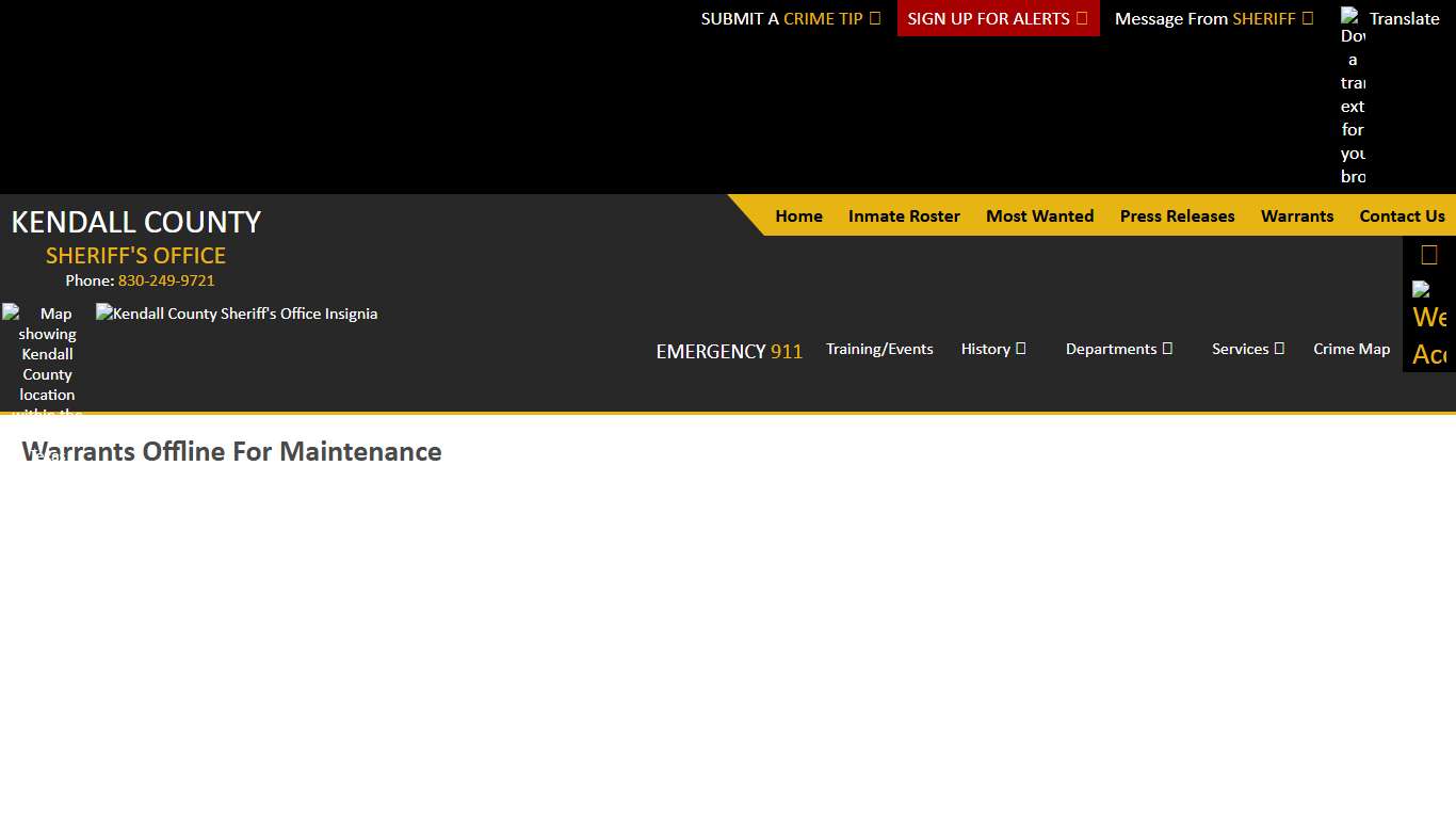 Warrants - Warrant Date - Descending - Kendall County Sheriffs Office